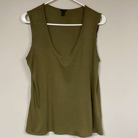 J. Crew Tops - J. Crew Soft olive green cotton Vee Neck Tee - sleeveless, Small
